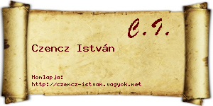 Czencz István névjegykártya