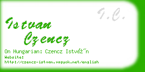 istvan czencz business card